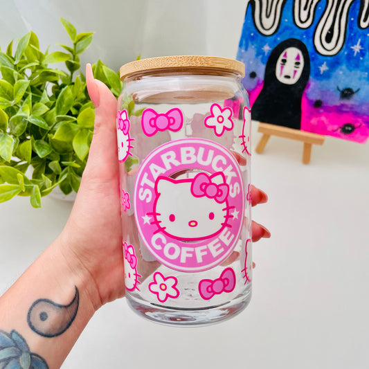 HK Pink Coffee Glass Can