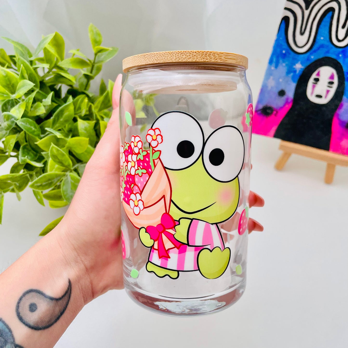 Kawaii Keropi Glass Can