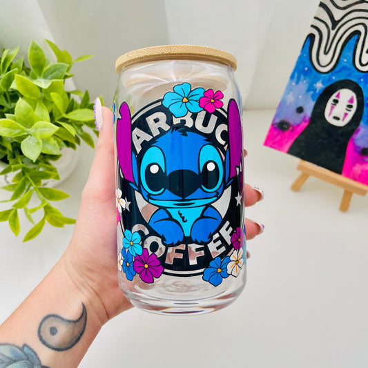 Blue Alien Coffee Glass Can