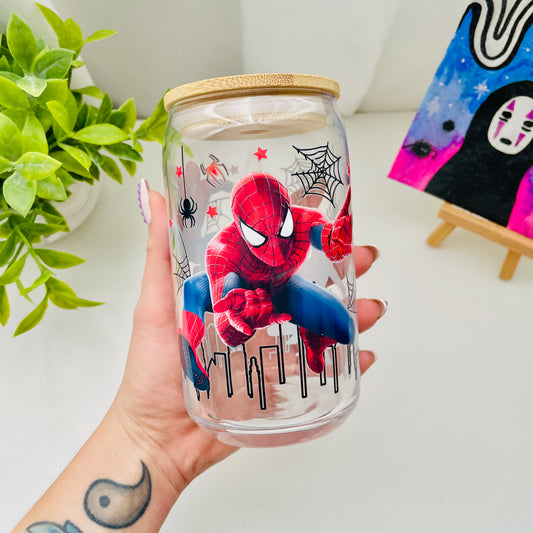 Man Spider Glass Can